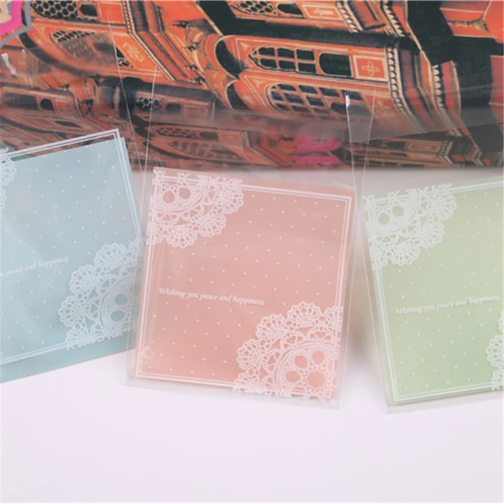 Оптовая продажа 50 шт./лот милые пластиковые пакеты для упаковки печенья конфет