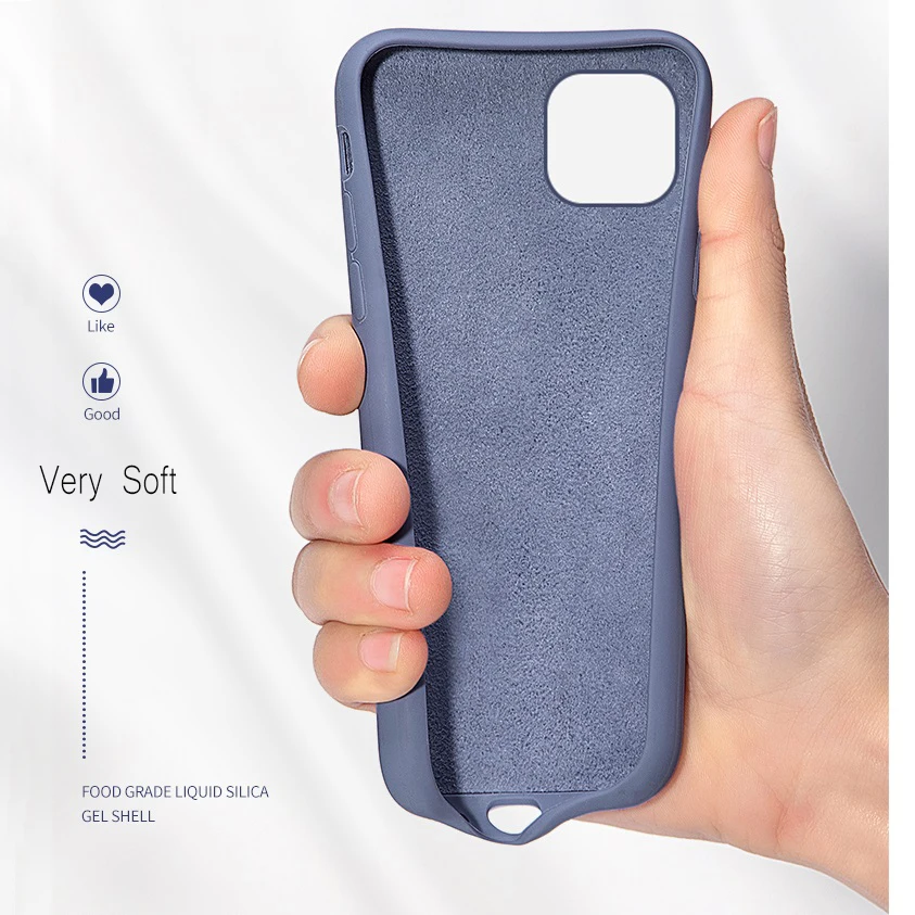 

Luxury Original Official Phone Case for IPhone 11 12 Pro Max Mini 7 8 6 6S Plus XR X XS MAX 5 5S SE Liquid Silicone Case