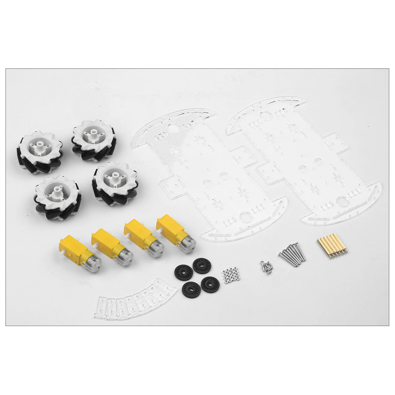 4WD Smart Car Chassis DIY Kit Omni-mobile Dual Layer Platform with 4 Omni-directional Wheels Solid Robotic | Инструменты