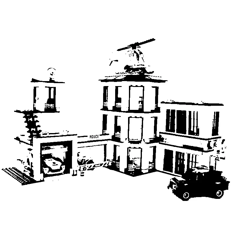 

40023 city series 02020 Police General Office 60141 small particle assembled building block 10660 children's toys birthday gift