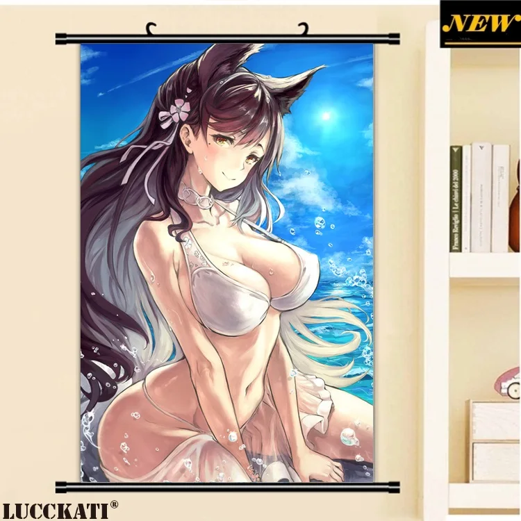 Женский настенный постер Azur Раскрашивание на холсте с ушками животных