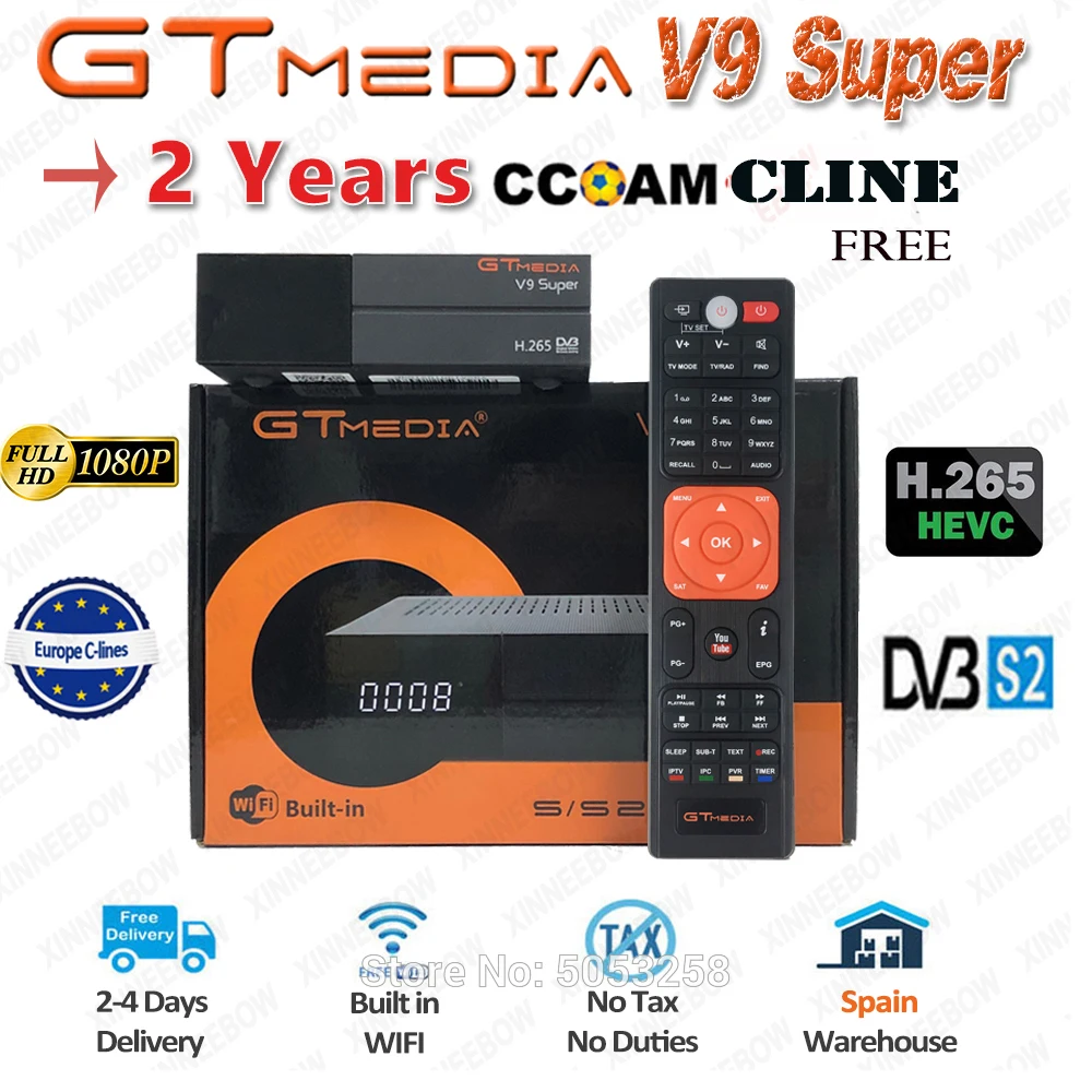 2 года бесплатно Cccam cline Испания Gtmedia v8 nova Freesat v8 рецептор Германия отправка из Испании быстрая