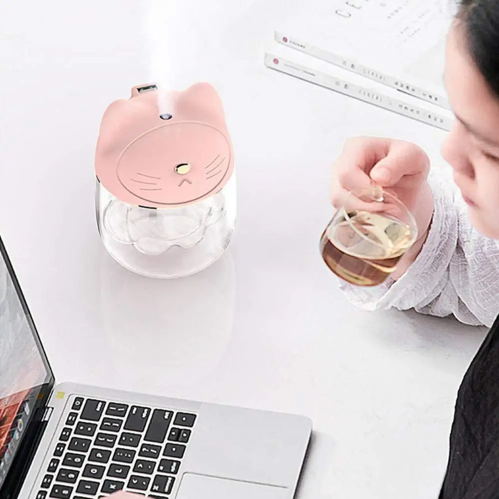 

Nano Air Humidifier Cartoon Face Mist Sprayer Night Light Humidifier Facial Moisture Nanometer Hydrating Home Office