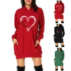 Женская толстовка с капюшоном и принтом Love, большие размеры