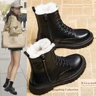 Модные зимние ботинки, женская зимняя обувь, новые ботильоны, женская теплая обувь на шнуровке до середины икры из хлопка, бархатные женские короткие ботинки