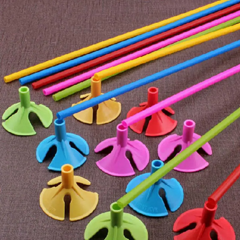 20 комплектов 40 см Φ палочки с чашкой латексные для воздушных шаров белые