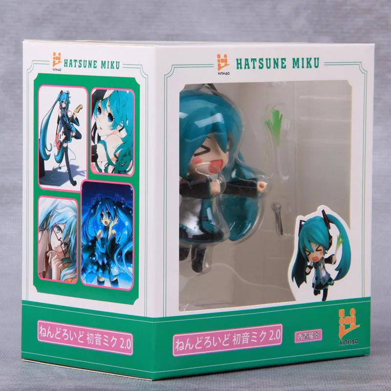 

10CM Q Version Anime Hatsune Musical Instrument Guitar Miku Ver. 4PCS Virtual Singer Action Figure PVC Model Collection Kids Toy