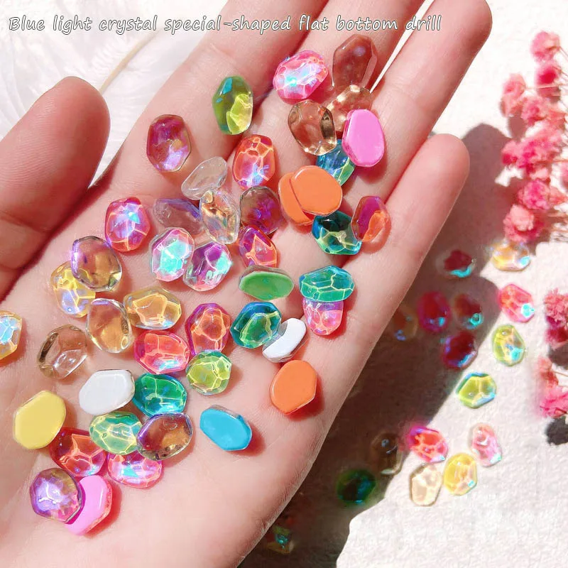 

5 шт. украшения для ногтей кубик льда Кристалл плоское дно бриллиант особая форма ювелирные изделия фантомный цвет волнистый Цвет Маникюр А...
