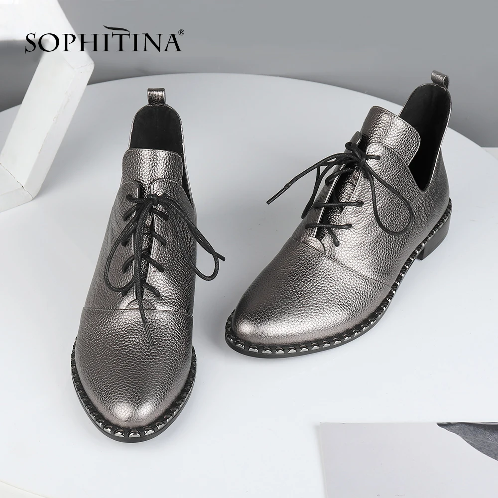 SOPHITINA/Новые модные женские туфли лодочки удобная обувь из коровьей кожи высокого
