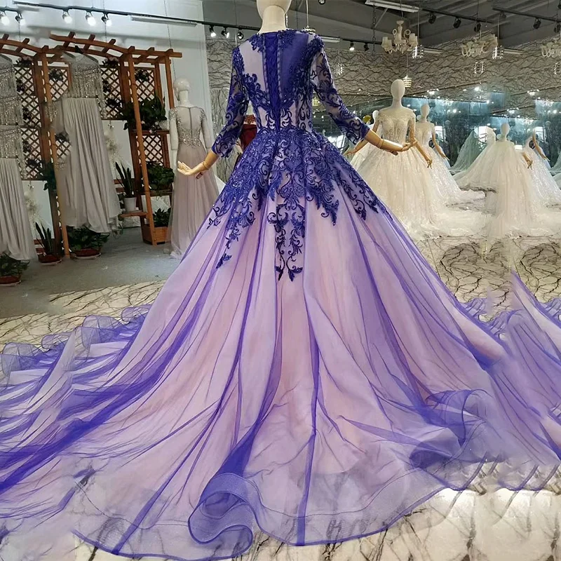 LS214771 недорогое мусульманское длинное вечернее платье с круглым вырезом для мамы