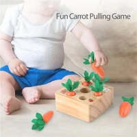 funny montessori toy wooden toys pulling carrot shape matching size cognition baby toy educational toy for children kids gift