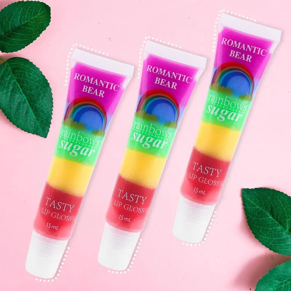 

Lip Balm Rainbow Sugar Tasty Lip Gloss Transparent Oil Sexy Plum Moisturizing Makeup Clear Cute Liquid Fruit Lipstick Lips S7Z2