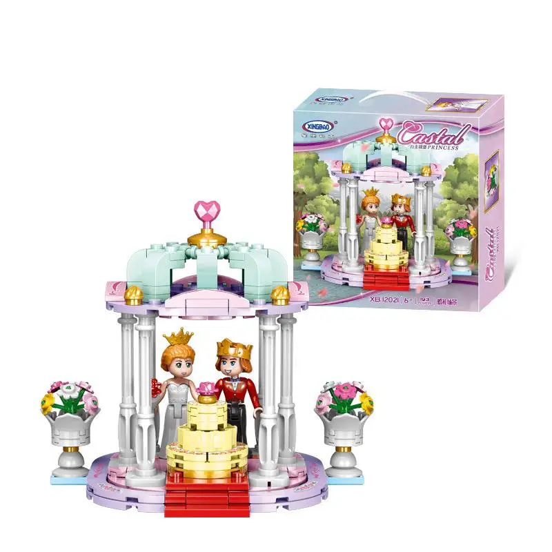Принцесса серии девушки свадьба сцена собрать гранулы игрушки строительные