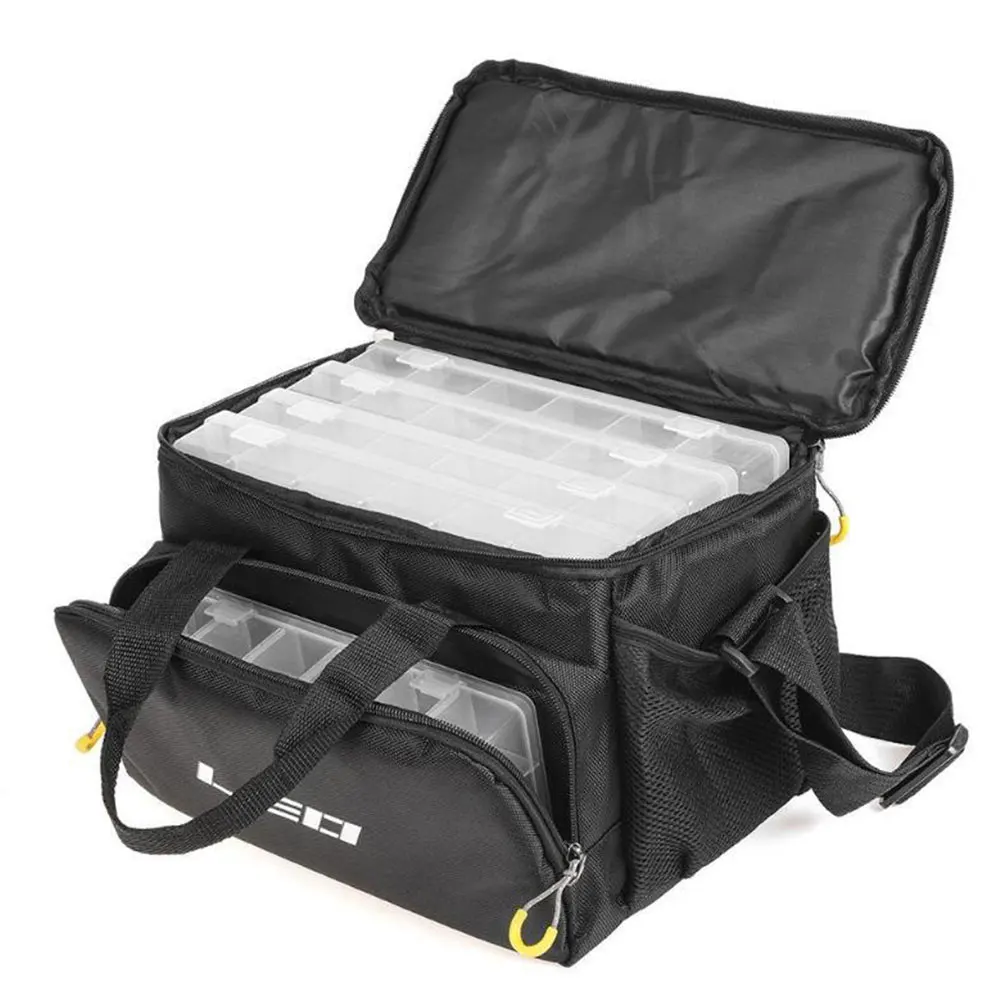 

Fishing Lure Bag Multifunctional Waterproof Fishing Bag Single/Double Shoulder Lure Backpack Reel Bag Straps Fish Tackle Bag