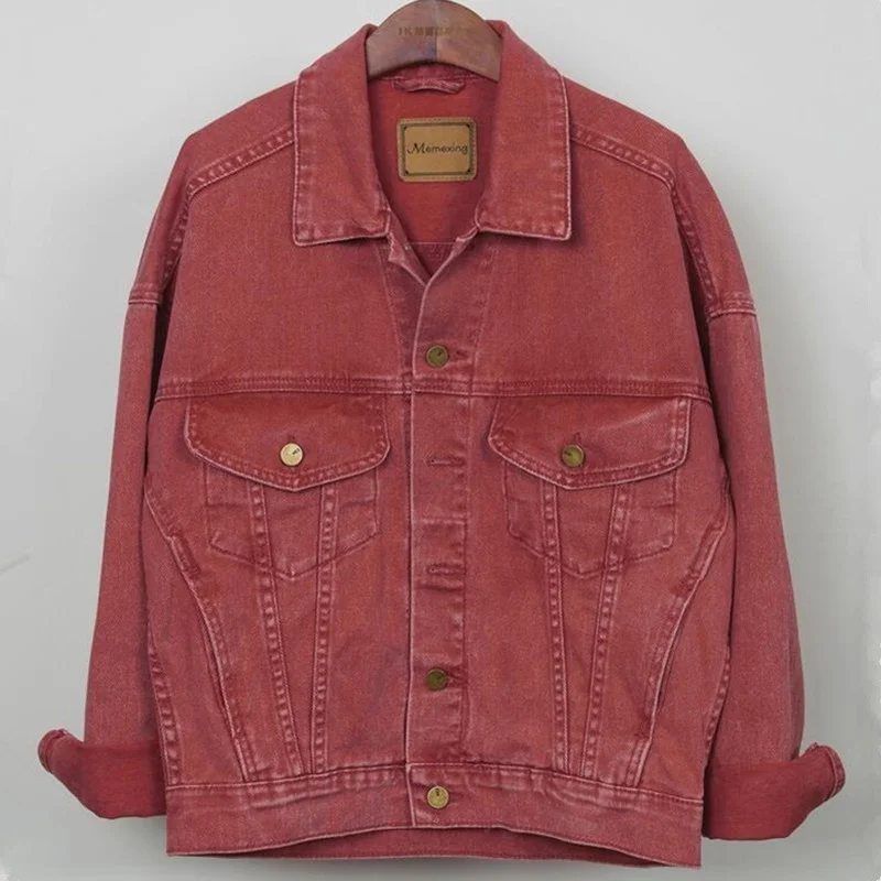 

Korean 2022 Autumn Women New Loose Casual Purple Denim Jacket Harajuku Kurtka Damska Jeans Casual Single-breasted Cowboy Coat