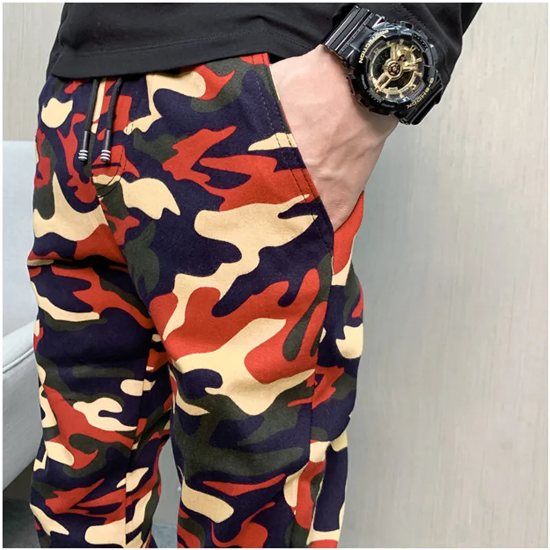 

2020 New style Men's spring Casual pencil trousers/Male High quality elastic waistline Camouflage style Casual pants S-5XL