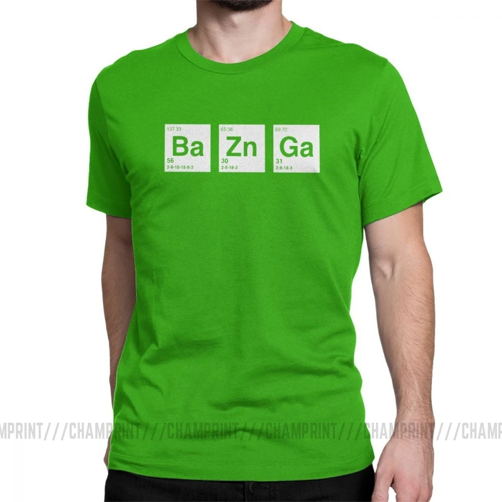Мужские футболки с надписью «The Big Bang Theory Breaking Bad Bazinga», топы Sheldon Cooper Geek TBBT, футболка с коротким рукавом, футболка с идеей подарка - Цвет: Зеленый