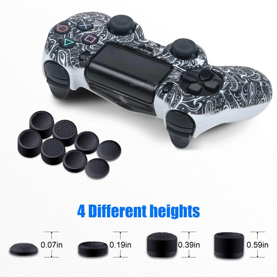 PS4/Slim/Pro Controller Silicone Cover Waterproof Printing Flowers Skin for Sony Playstation 4 PS 4 Dualshock 4 Accessories