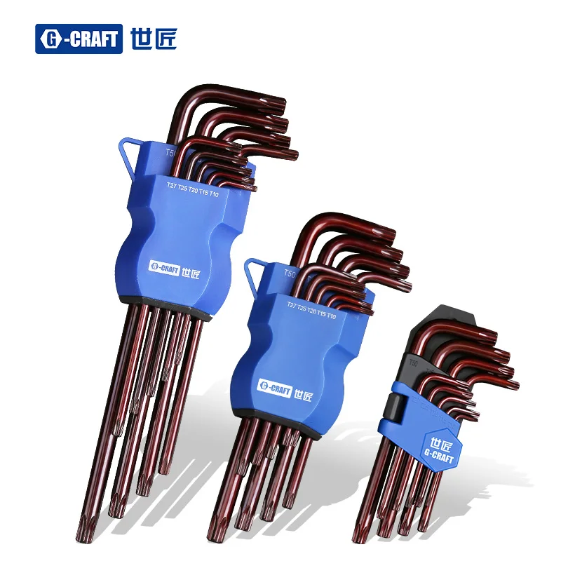 

Hex Wrench Set 9pcs Screwdriver Double-End L Type Allen Key Hexagon Flat Ball Torx Star Head S2 Alloy Steel Metric Tools