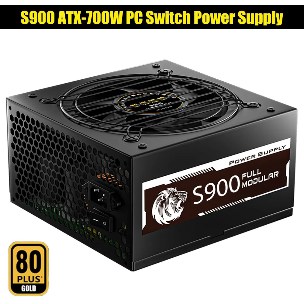 

Бесплатная доставка, TAISU S900 ATX-700W ПК, переключатель питания 80Plus, полный модуль питания для настольного компьютера, дома, офиса, черный