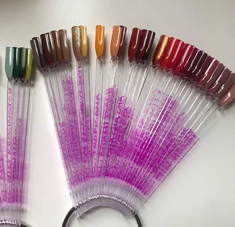 Накладные Типсы для дизайна ногтей веер образец УФ гель Лака Дисплей Расширенная