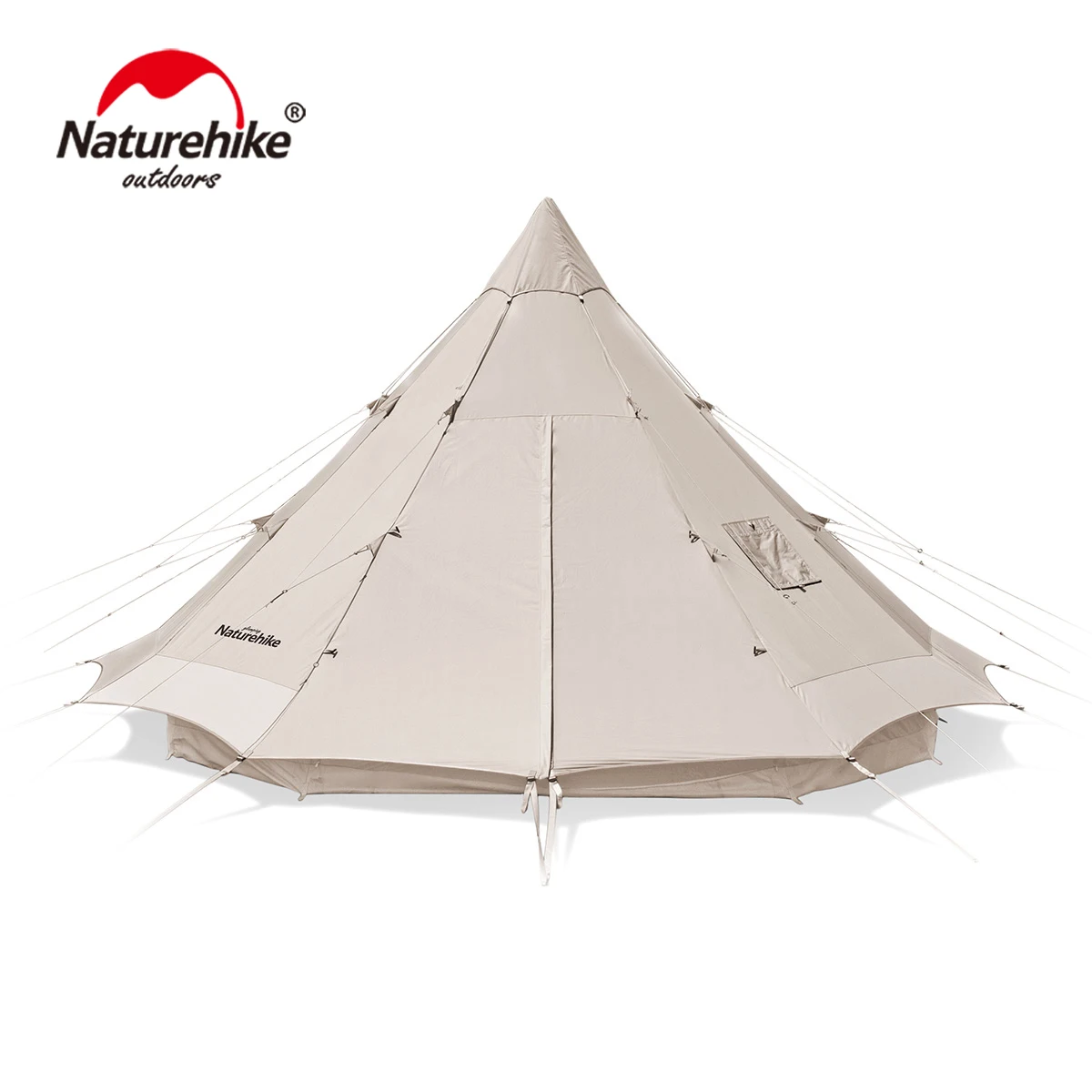 

Naturehike Brighten 12.3 Outdoor Luxury Glamping Cotton Canvas Pyramid Tent Breathable 1-12 Person Camping Tent NH20ZP005