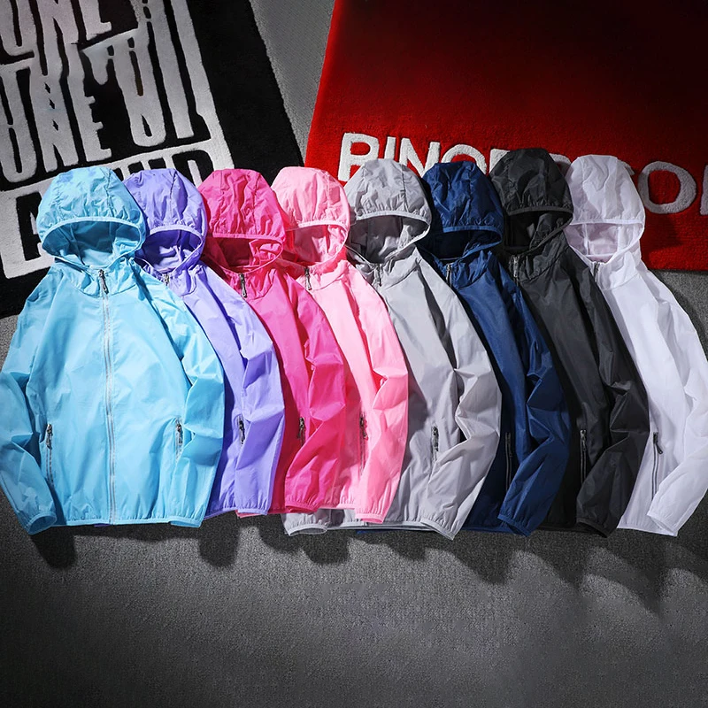 

Мужская тонкая ветровка, солнцезащитное пальто, шелковая ветровка для рыбалки, летняя мужская ультратонкая дышащая УФ светильник, для улиц...