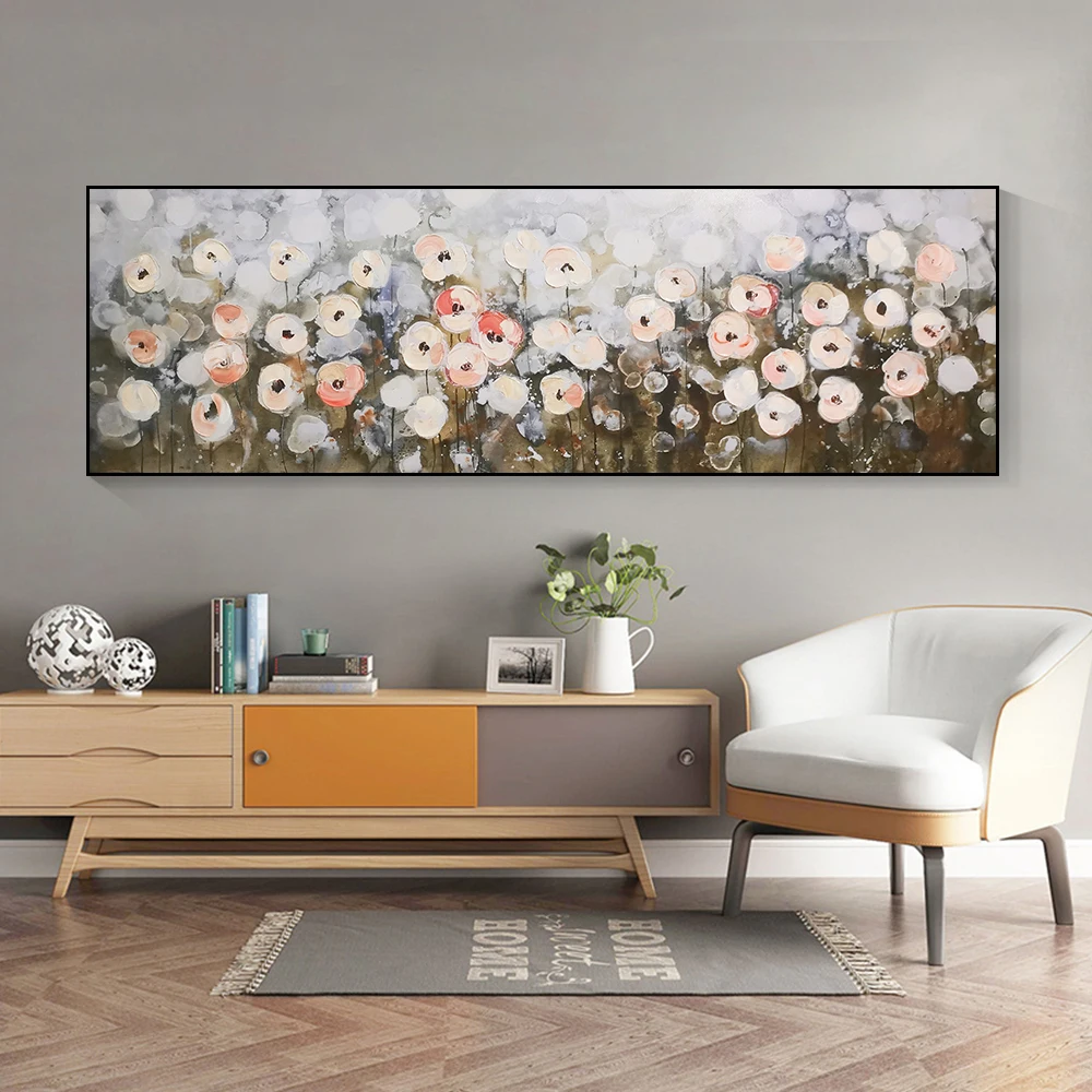 

Abstract Large Size Thick Textured Small Flowers Oil Painting 100% Hand Painted On Canvas Handmade Wall Art For Home Decor