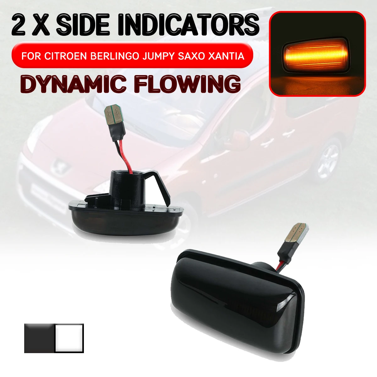 

Автомобильный светодиодный динамический боковой габаритный фсветильник рь, плавный поворотный сигнал, лампа для Peugeot 106 II 306 406 806 для Citroen дл...