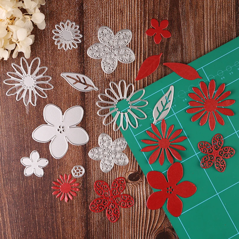 

10 шт. цветок набор высечки металлический Трафаретный вырубной штамп для скрапбукинга "сделай сам" Альбом ремесло трафарета в форме листьев ...