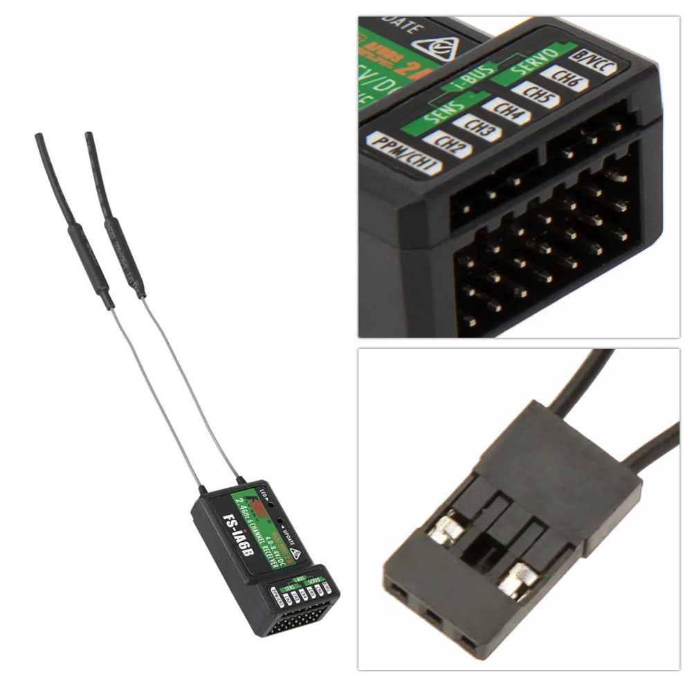 2.4G Flysky FS-iA6B 6Ch Receiver PPM Output with iBus Port Compatible i4 i6 i10 Transmitter | Игрушки и хобби