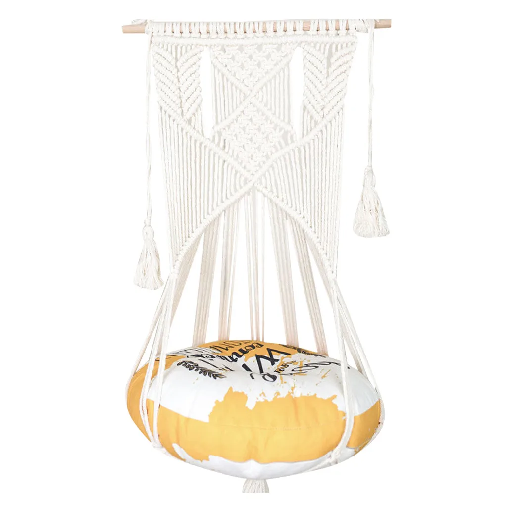 Подвесная корзина для кошек качели кошачье кресло хлопковая веревка в богемном