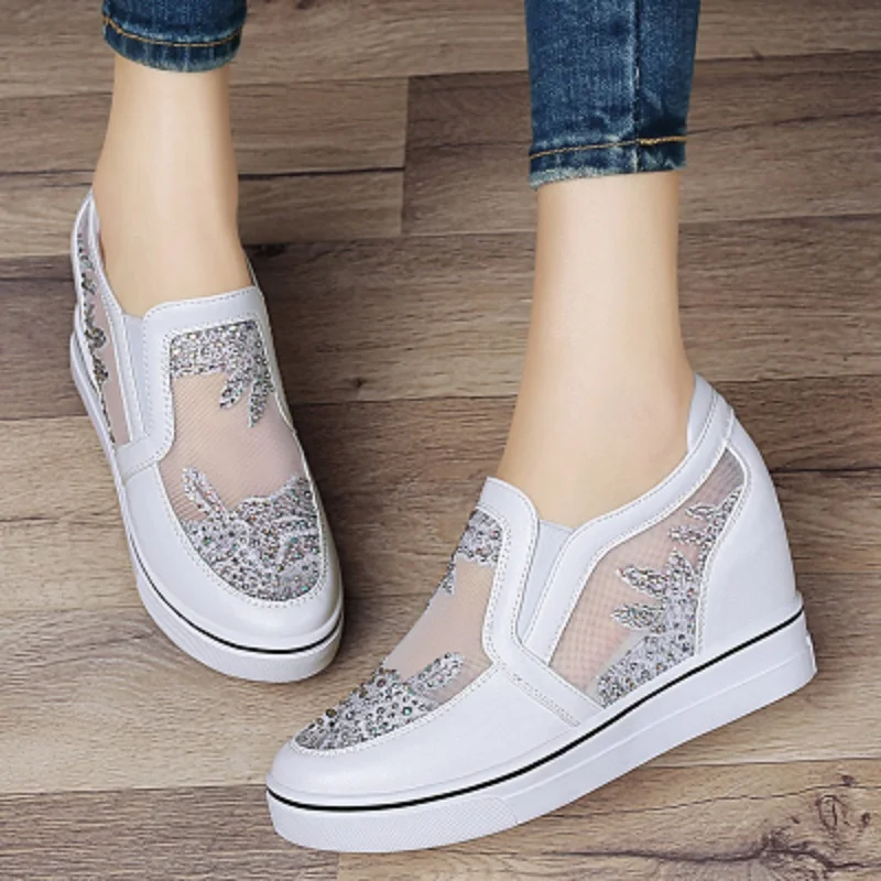 Весной и летом женский сетчатый дышащая обувь с однослойной подошвой внутренний