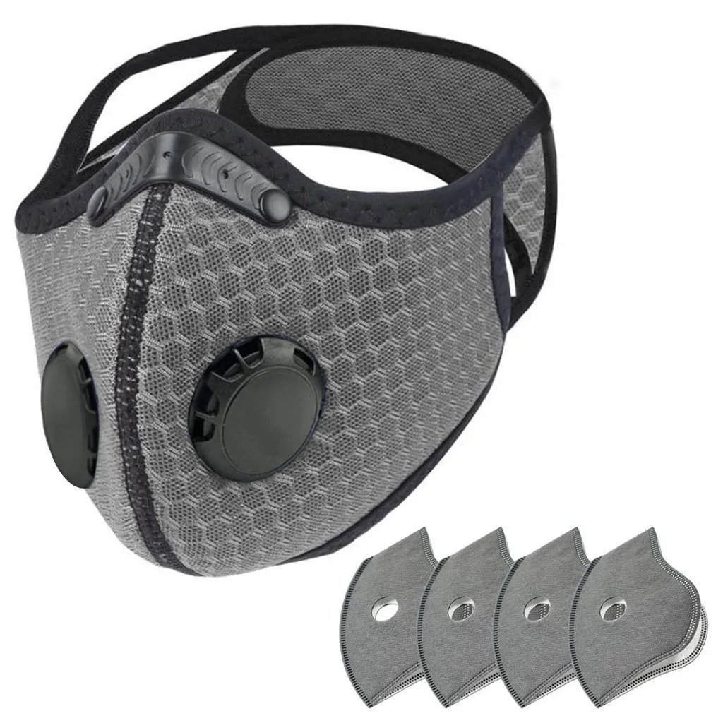 1 шт. и 4 фильтрами детская Маска дыхательный клапан утепленные смога маска теплая