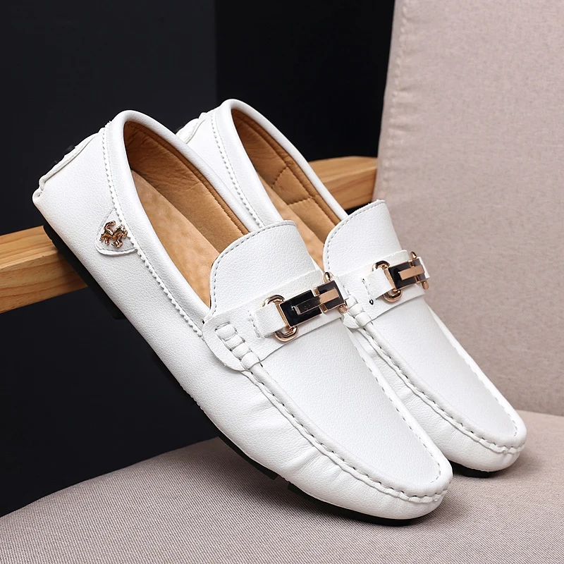 

Basic Men Shoes Luxury Brand Casual Slip on Formal Loafers Men Moccasins Italian Black Blue Male Driving Shoes