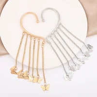 womens butterfly tassel earrings arc ear dangle hanging elegant clip accessories