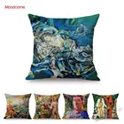 Подушка хлопковая льняная с изображением астракта, импрессионизма, оскока, картины маслом, древнегреческих мифов, галереи искусств