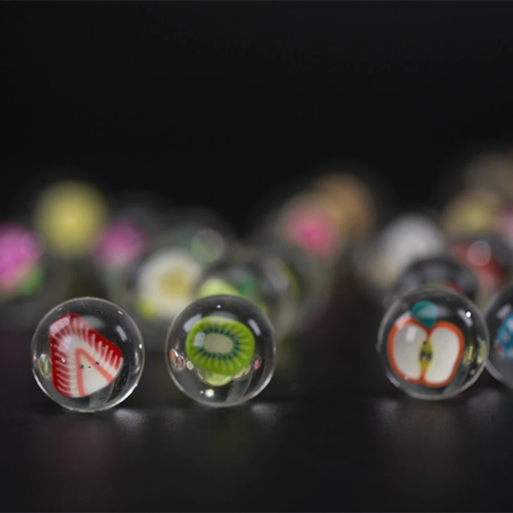 

10pcs/lot Funny Fruits Clear Rubber Bouncing Bouncy Balls Floating Juggling Jumping Outdoor Sports Toys for Baby Kids Gift 25mm