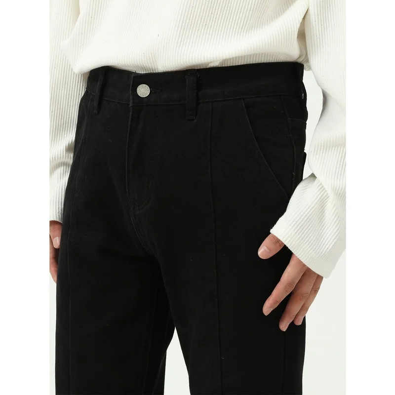 ICCLEK Autumn New Jeans Black Jeans Zipper Jeans Straight Jeans Men Men Jeans Pants Slim Fit  Men Jeans Pants  Skinny Jeans Men