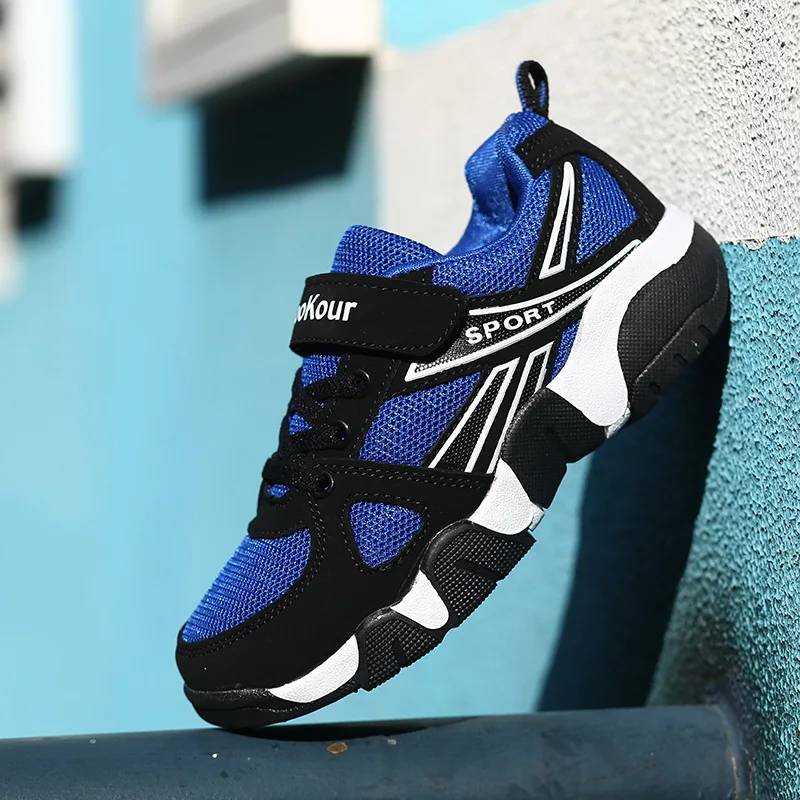 Детская спортивная обувь для мальчиков дышащие кроссовки бега детская кожаная