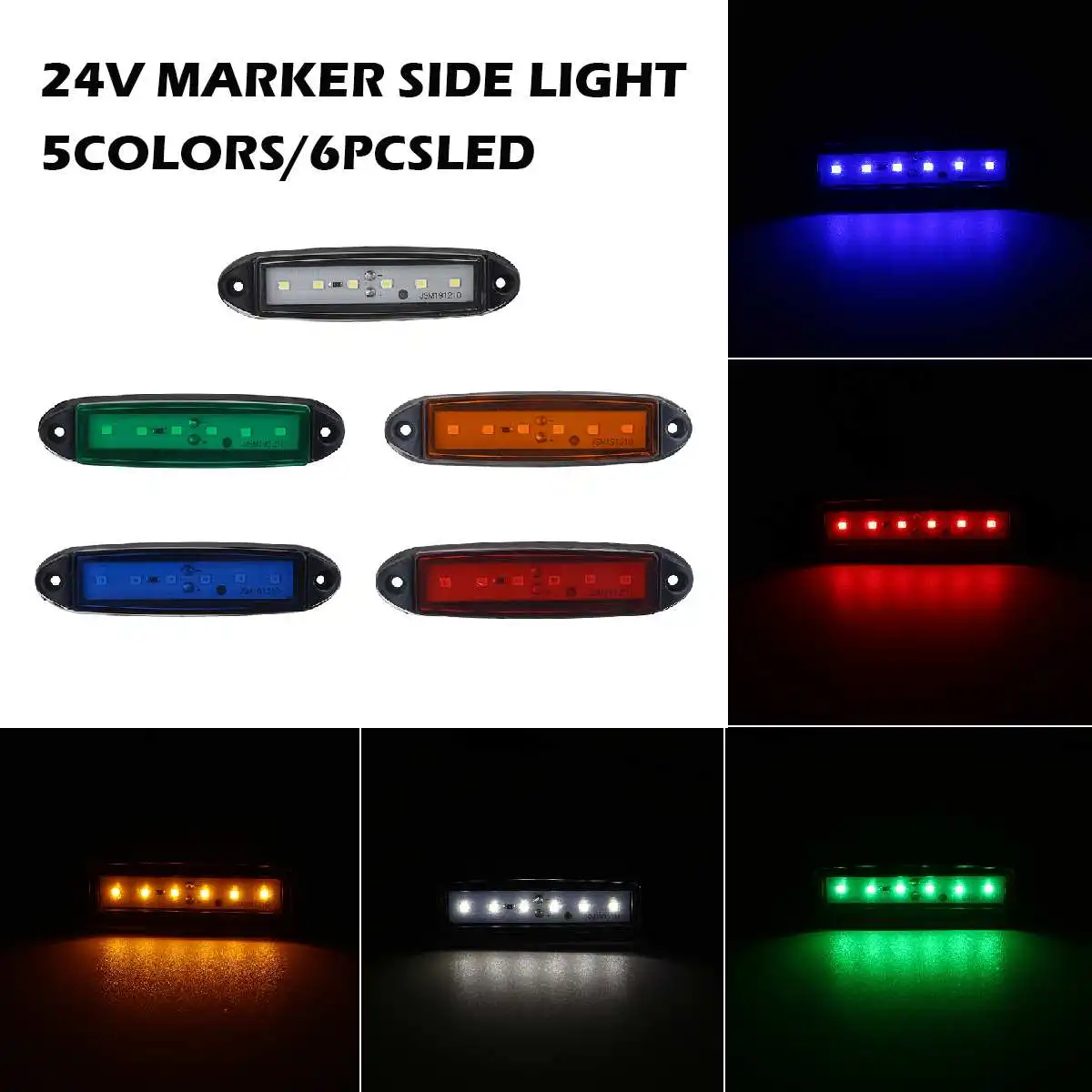 

1/4/10x 24V 6LED Car Truck Side Marker Light Turn Signal Indicator LightS Clearance Lamp Taillight for Trailer Lorry Bus Pick Up