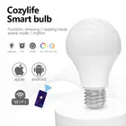 Светодиодная Смарт светильник лампа Cozylife, 9 Вт, с Wi-Fi, 6500K, E27, E26, B22, с регулируемой яркостью, RGB, умная лампа с голосовым управлением, работает с Alexa Google Home
