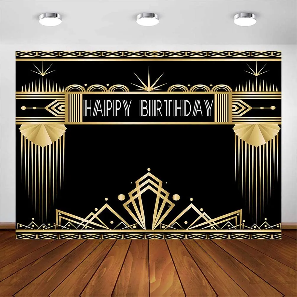 Great Gatsby Theme Birthday Party Backdrop Roaring 20s Retro 1920s Photo Booth Backdrop for Adults Birthday Party Decorations