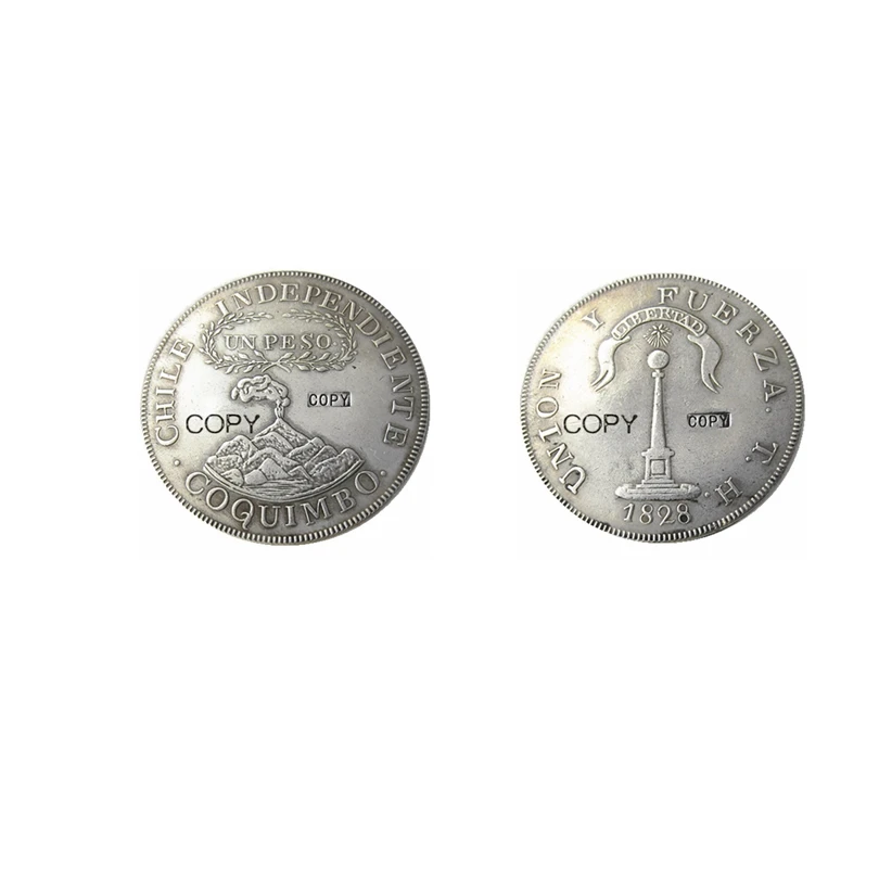 1828 чили 1 песо посеребренные копии монет | Дом и сад
