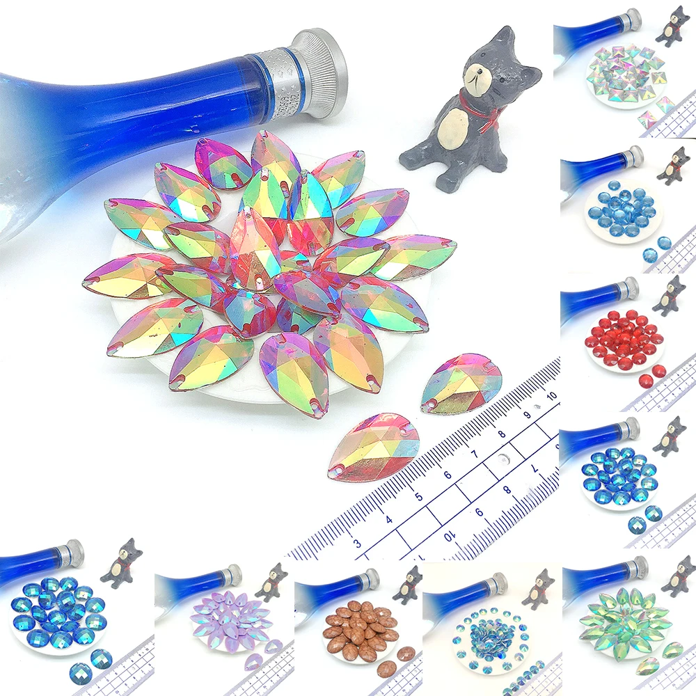 

Sewing Acrylic Rhinestone Flat Back Iron On Strass Crystal Stone Rhinestones For Clothes Decorations Bags Garment Shoes DIY