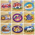 Мультяшный Knooppakket smyрнк защелка крючок наборы Кнопка животные высокое качество Подушка Вышивка коврики Klink Haak Kussen пена подарки DIY