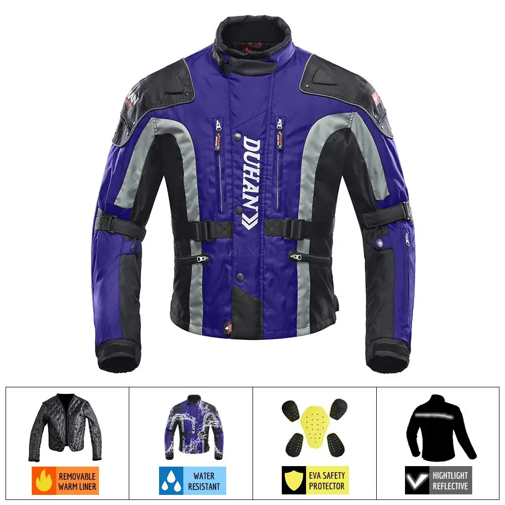 

Man Motorcycle Off-road Jacket Windproof Protective Gear Wearable Summer Moto Motocross Jacket Motorcycle Riding Jacket Blue