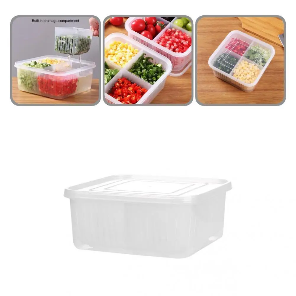 

Useful Food Container Detachable Transparent Rectangular Separate Grids Food Organizer Box Storage Box Storage Case