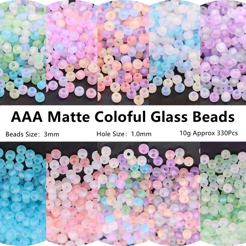 

3mm 8/0 Matte Colors Glass Seed Beads Spacer Czech Beads Diy Charm For Jewelry Making Fitting Garment Sewing Accessories 330Pcs