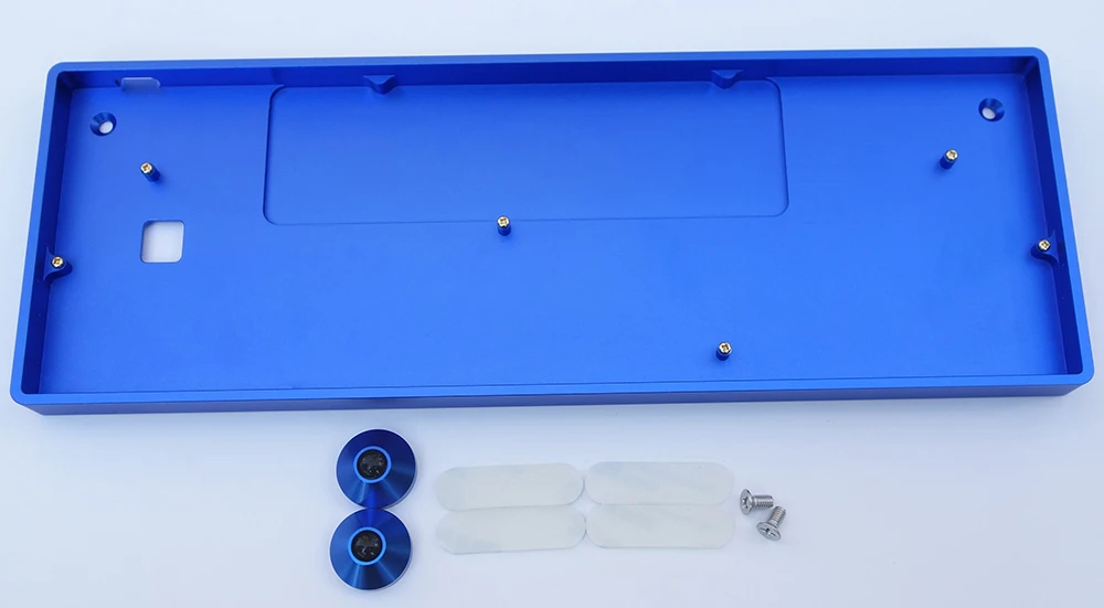 Blue NPKC низкопрофильный CNC Анодированный Алюминиевый чехол с отсеком для батареи для 60% механическая клавиатура DIY подходит GH60 A60 XD60 XD64 Poker2 и т. Д - Цвет: Blue